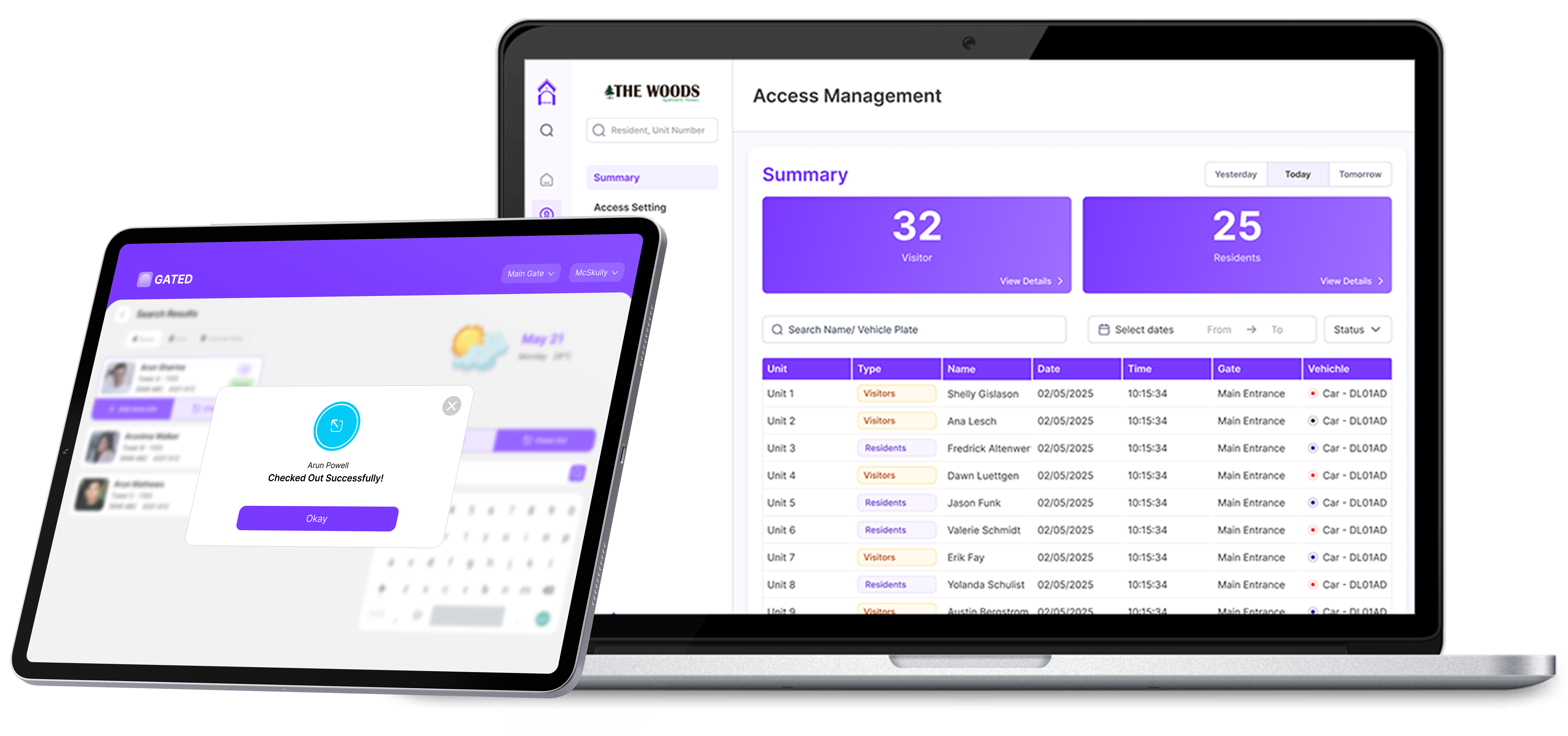 Security App on Tablet